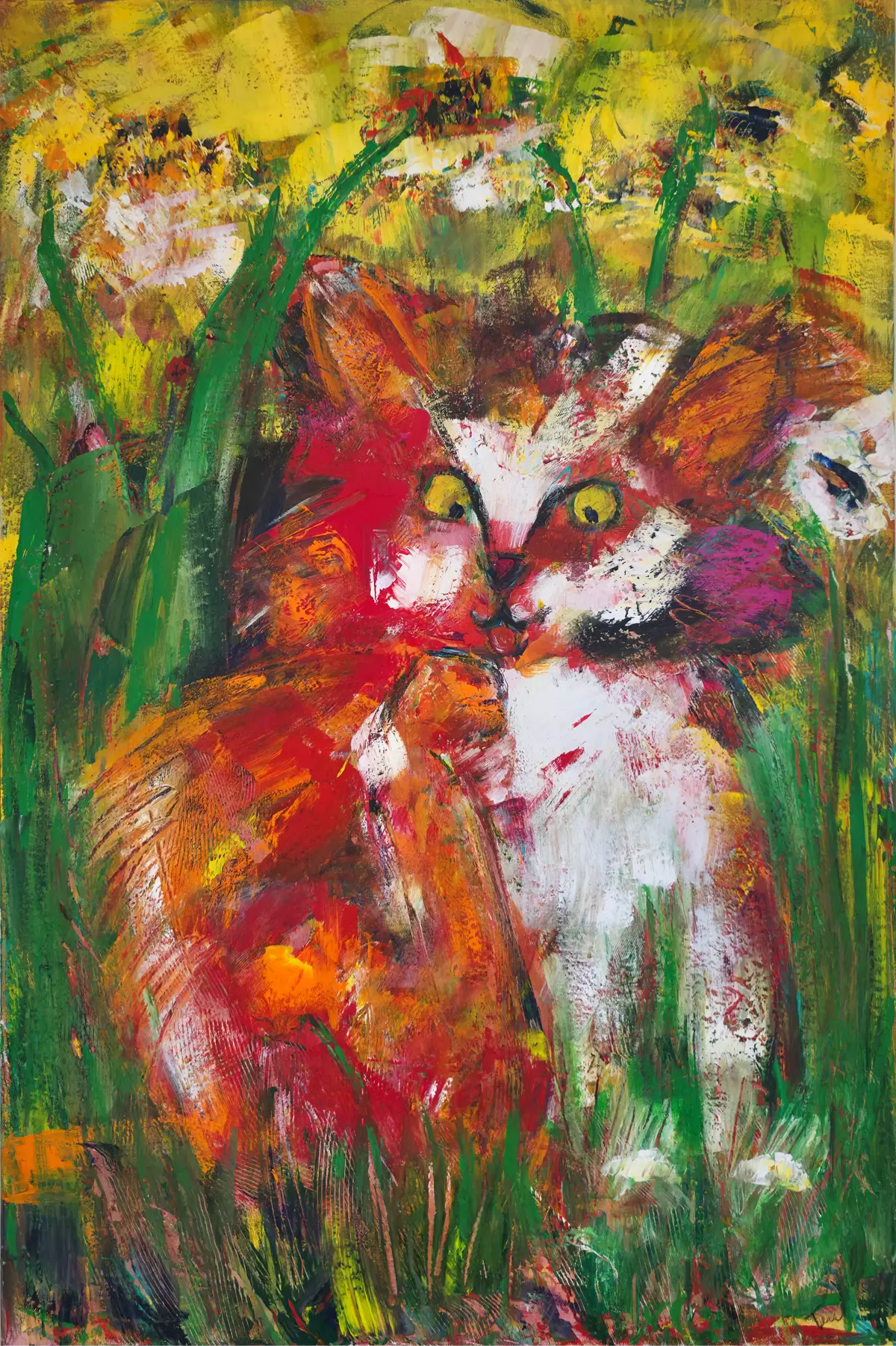 “Meowder Single Sitting” — painting by Tera Thornton on display at Capital Dental Group